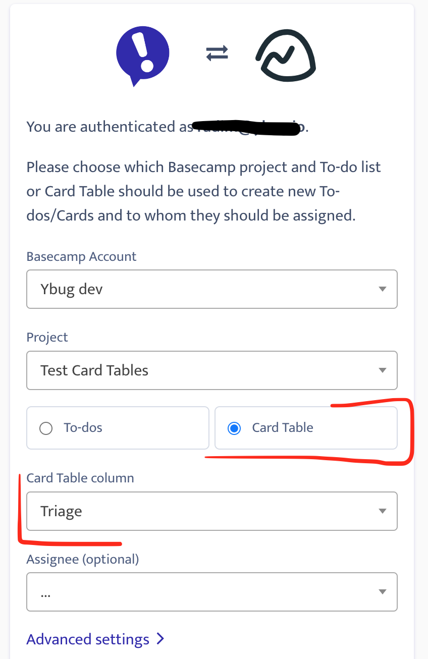 Basecamp integration - Card Tables