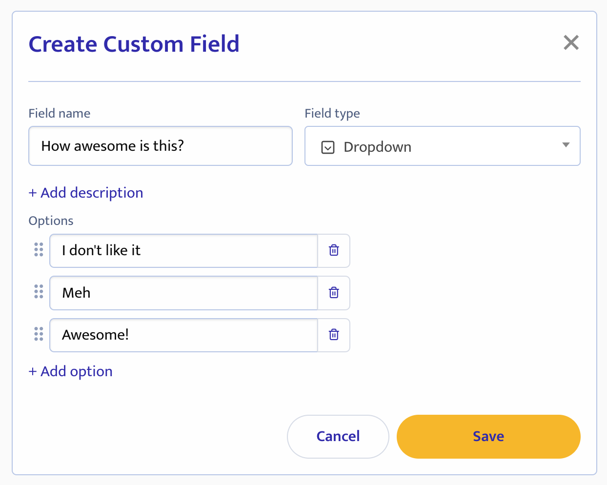 Custom fields