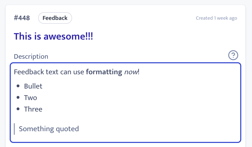 Editable feedback