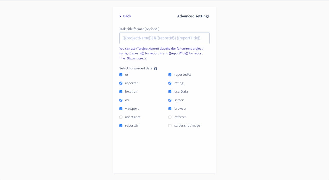 Jira integration - Advanced settings