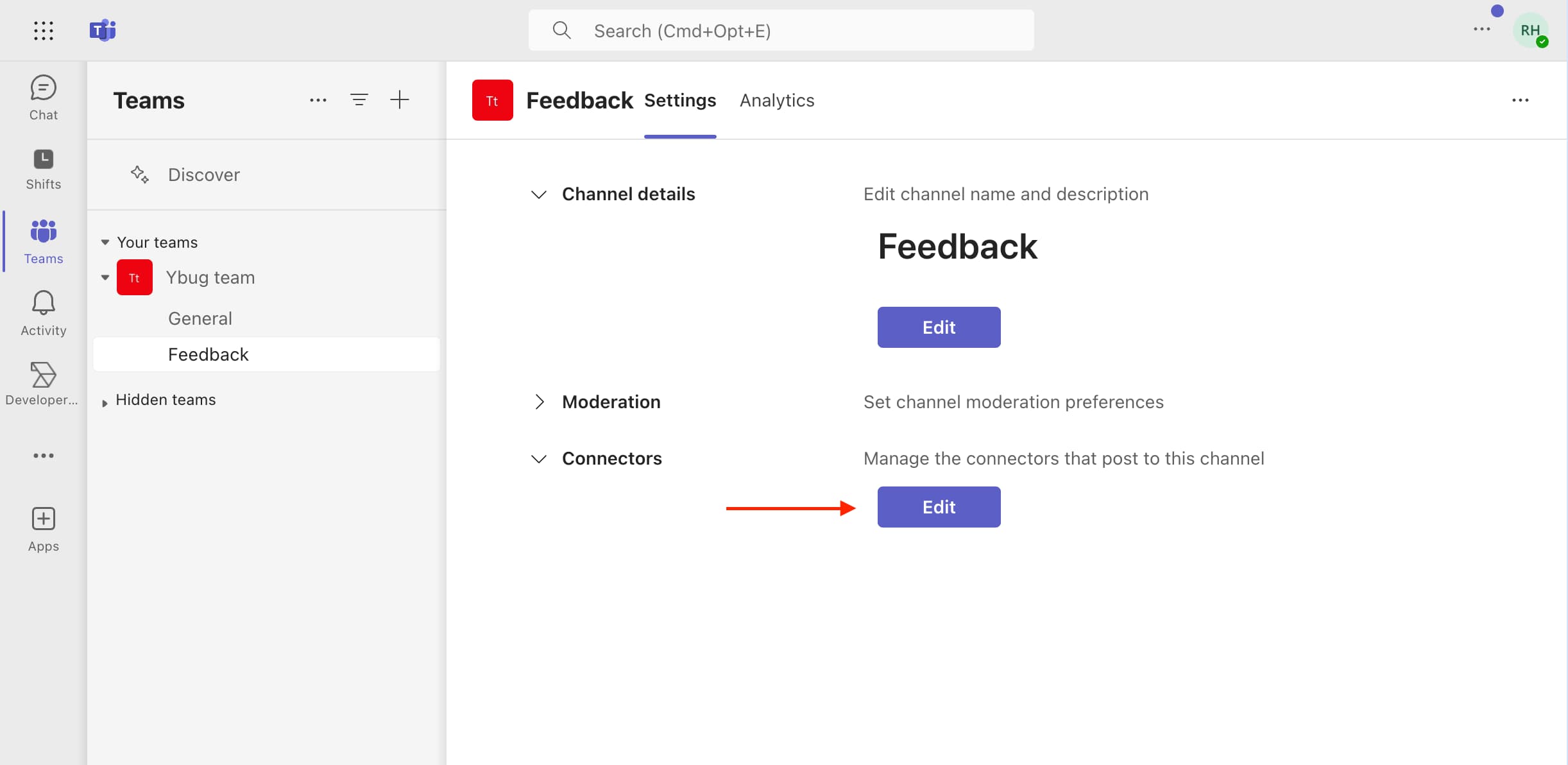 Microsoft Teams - add Ybug connector