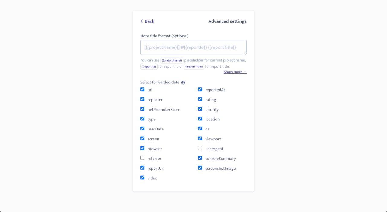 Productboard integration - Advanced settings