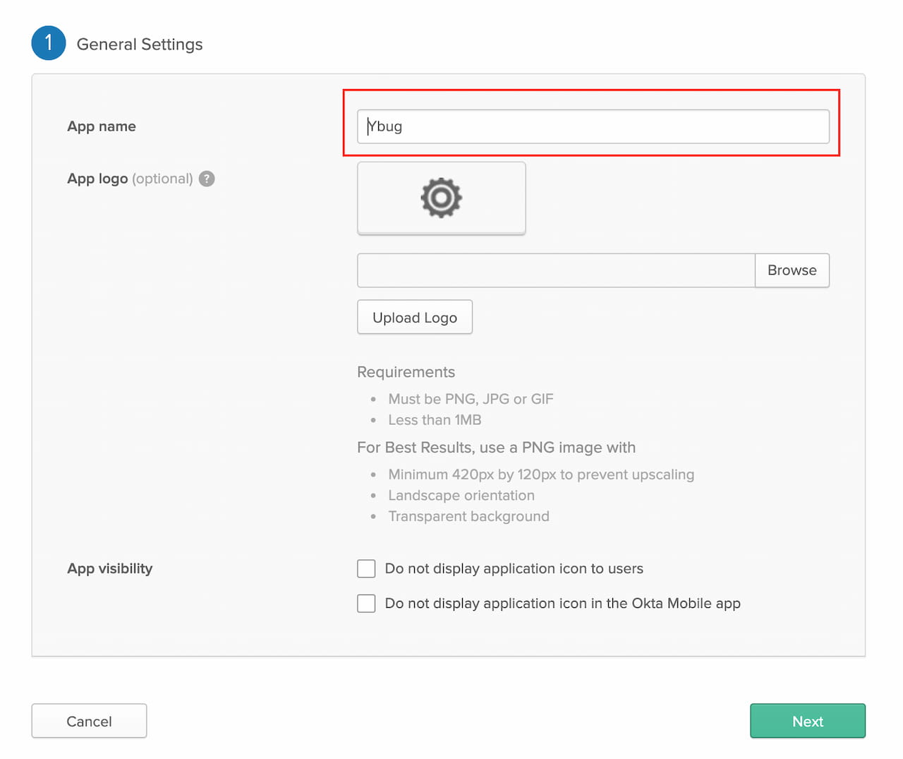 Set up Ybug SAML app in Okta Admin Dashboard